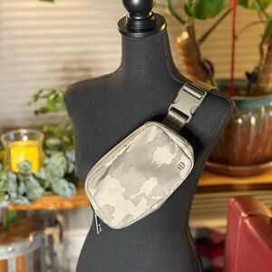 Lululemon Gray Camouflage Crossbody Bag with Adjustable Strap